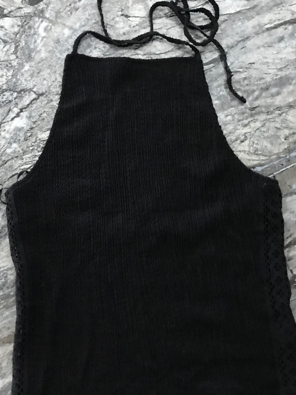 H&M NWT tank top, stretch, L black, lace inserts